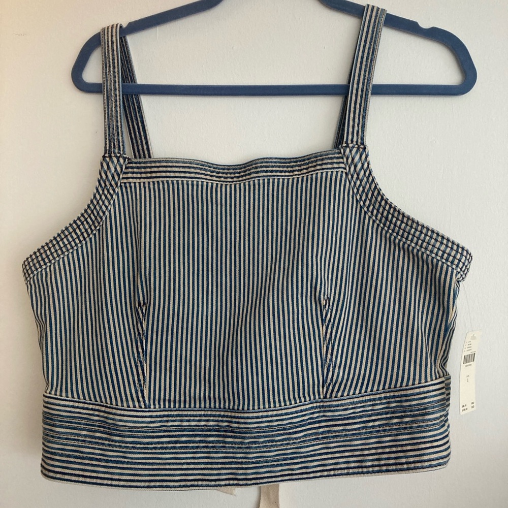 Pilcro Denim Striped Corset Tank